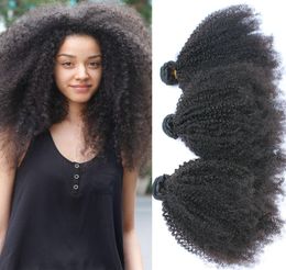 Venta de paquetes de cabello humano rizado afro rizado brasileño 9A Sin procesar 100 cabello rizado rizado virgen teje 3 paquetes / lote para Blac5283618