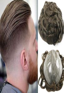 Bruin 4 kleuren toupee voor mannen Silicone Lace Haar stukken Braziliaanse maagdelijk menselijk haarvervanging3885495