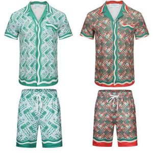 Casablanca shirt shorts heren pakken designer fashion hawaii bloemen brief print strand shirts broek tweedelige zijde tshir219Z