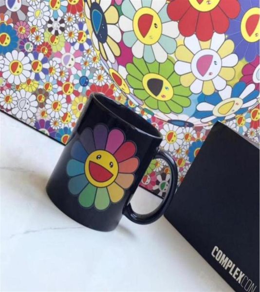 Vendre de la tasse de fleurs de Chicago Complexcon Flower à sept couleurs de fleurs en sept couleurs de fleur en céramique noir Cera Café 400 ml283i2154023