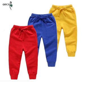 Verkopen van kinderen Spring Teenage Boy's Sports Pants Peuter Casual Kids Solid Cotton Trousers Girl's Deskleding voor 1-10 T L2405