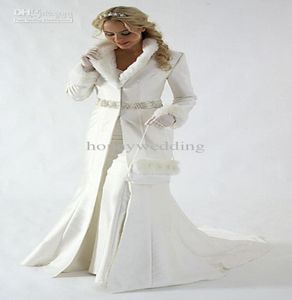 Verkopen op maat gemaakte nieuwe stijl Beading Floor Lengte Wedding Jackets Bridal Bolero met lange mouw DH66227703501