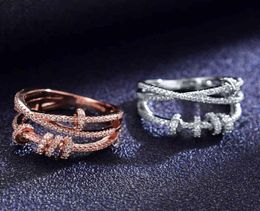 Vendre de la marque de luxe Ring de 22 h anneaux de diamant à trois couches classiques 925 ACCESSOIRES DE RING SILFE