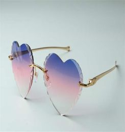 Vente directe de haute qualité nouvelles lunettes de soleil à lentilles de coupe en forme de coeur 8300687 branches en métal léopard taille 5818140mm2234099