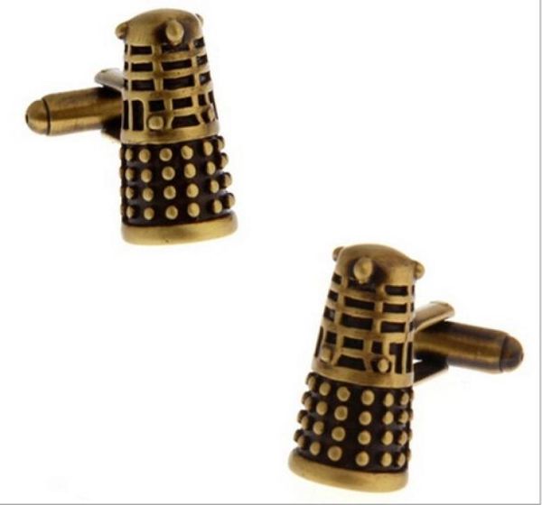 Venta de mando de cobre de Doctor Who Antiguos para hombres Camisa de boda Garflink de bandeja de boda Enlaces Francés Joyería de moda Regalo C03770267