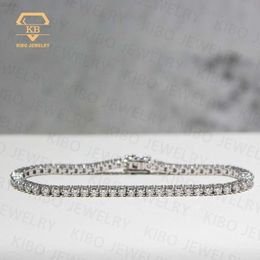 Verkoop van modearmband Hip Hop Rapper Aangepaste sieraden 2mm 3 mm 4 mm 5mm 925 Silver VVS Moissanite Tennis Bracelet Chain