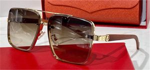 Vente de lunettes de soleil design de mode 0128 lentille carrée sans cadre cadre en métal de galvanoplastie exquis style classique simple et polyvalent uv400 p