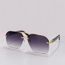 Vente de lunettes de soleil design de mode 0276S métal Semi-Rimless lentille sans monture irrégulière style simple et polyvalent qualité supérieure été extérieur uv40