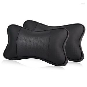 Venta para/2 unids/set de almohada de cuello de cuero para coche, funda de asiento de coche, cojín para reposacabezas, almohada para reposacabezas 1