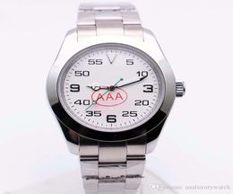 Verkopen van herenpolswatch Black Dial Watch Mens 40mm automatische vegende beweging Airking roestvrij staal 116900 horloges 01820180