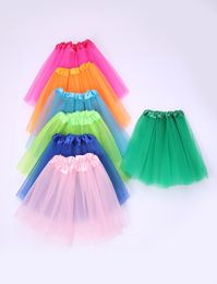 Vente de filles 13 couleurs couleur bonbon enfants Tutus jupe robes de danse robe Tutu douce 3 couches enfants vêtements jupe princesse Ski7569880