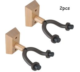 Verkoop van gitaar Wallmount Holder Wall Hanger Hooks met houten basis voor thuis en studio 2pcs6215737