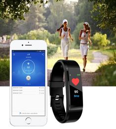 Vente de bracelet ID115PLUS Bracelet cardiaque à tension artérielle Smart Band Fitness Tracker Smartband Bluetooth Broupeau pour Fitpro Smart8470082