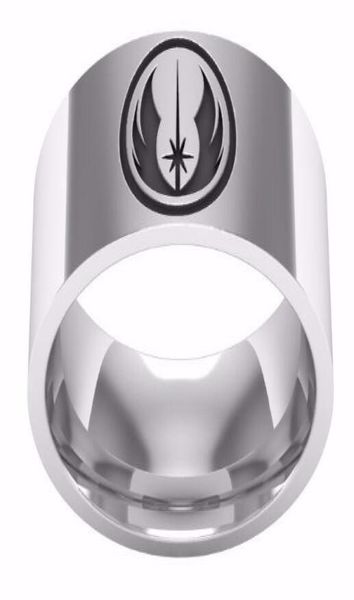 Venta del símbolo Jedi Grabado Pareja Ring Ring de acero inoxidable Polished High Ring Jewellry Regalo para Men6630376