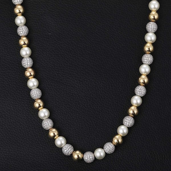 Vente de bijoux Mothers Day 925 Silver Graceful 18K Colliers d'or Perles Collier Women Moisanite Moisanite Inlaid Women