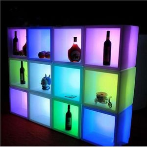 selling led meubels Waterdichte Led vitrine 40 CM x 40 CM x 40 CM kleurrijke veranderd Oplaadbare kast bar kTV disco party dec2167