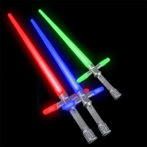 Vente sabre lumineux métal épée Laser Cosplay garçon jouet lumineux extérieur guerres bâton sabre arme jouets pour enfants 220809