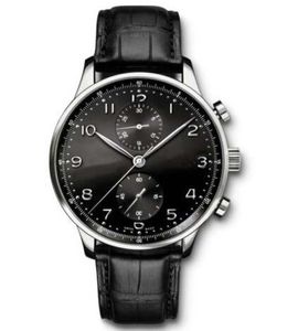 Vendre des montres de luxe Men Regardez le nouveau chronographe portugais noir Dial 40mm Watch i371447 Wristswatches6367223