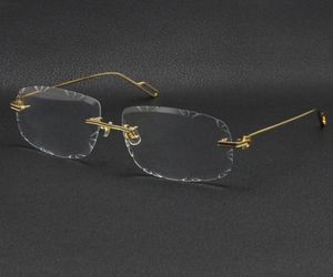 Vente hommes femmes sans monture lunettes de soleil en métal doré cadre lunettes lunettes mode lunettes classiques montures de lunettes de haute qualité male2917539