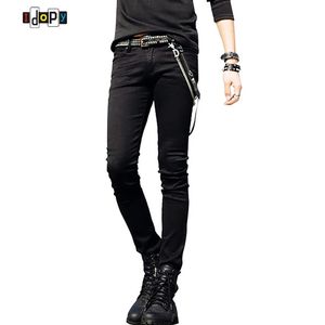 Vente Mens Designer Coréen Noir Slim Fit Jeans Punk Cool Super Skinny Pantalon Avec Chaîne Pour Homme S913278B