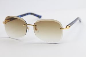 Verkopende metalen randloze plank Zonnebril Adumbral Cat Eye Sunglasses Mode Hoge Kwaliteit Zonnebril Mannelijke en Femal Cut Top Lens Heet