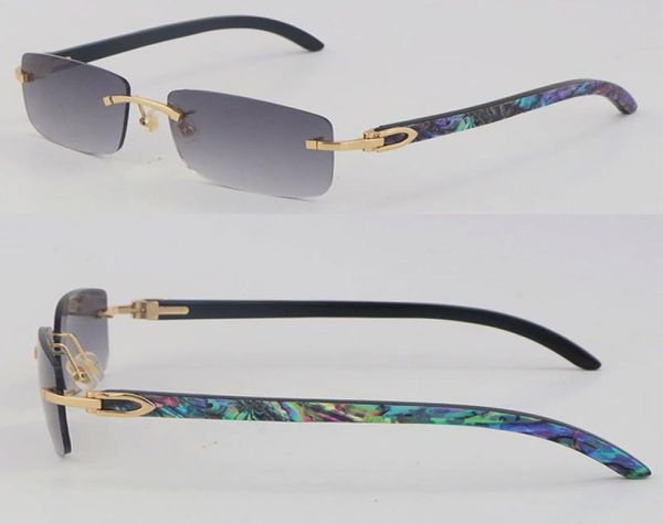 Vendre du style sans montée en métal 8200757 Lunettes de soleil Nouveau designer coloré d'ormeaux colorés à l'intérieur des verres de soleil de cor buffalo mâle Femelle mâle fr7983639