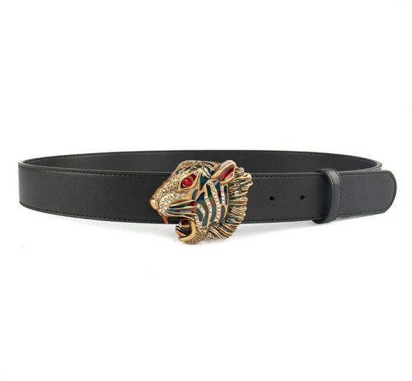 Vente de nouveaux hommes ceinture noire en cuir véritable ceintures d'affaires couleur Pure ceinture tigre boucle ceinture pour cadeau 5636152
