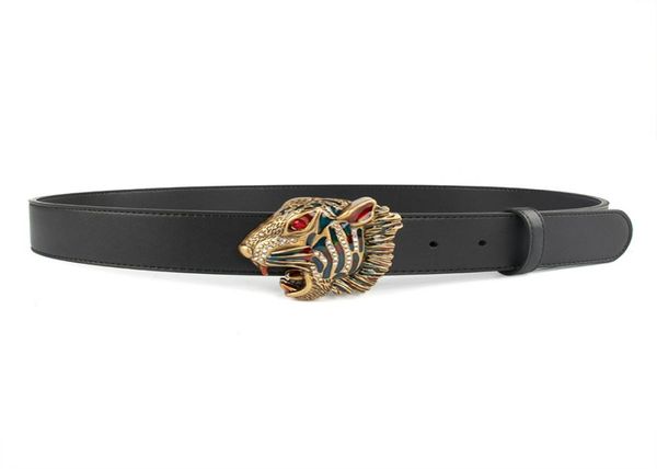 Vente de nouveaux hommes ceinture noire en cuir véritable ceintures d'affaires couleur Pure ceinture tigre boucle ceinture pour cadeau 8212387