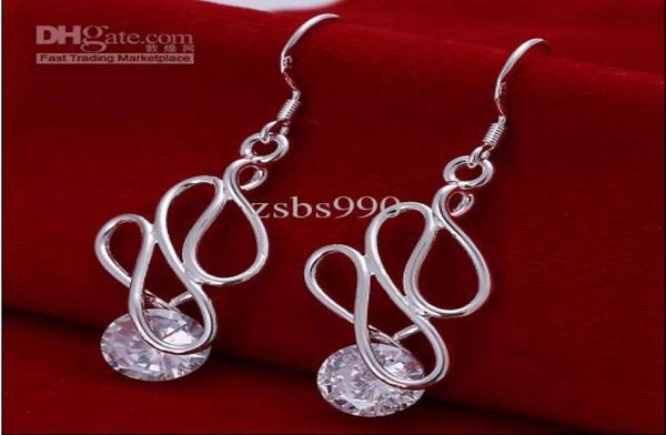 Vente populaire 925 argent incrusté zircon ed fil boucles d'oreilles bijoux de mode 10pairlot2251292