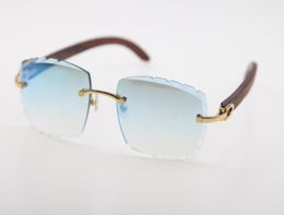 Vendre des lunettes de soleil Optical 3524012a en bois d'origine Fashion Fashion High Quality Scarved Lens Glass Unisex Gold Metal Frame Eyewea7381216