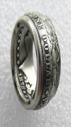 Verkoop van verzilverde Morgan Silver Dollar Coin Ring 039heads039 Handmade in maten 816 Hoge kwaliteit7225004