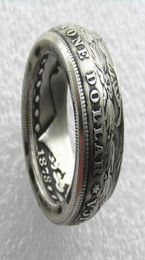 Vendre une bague à monnaie en argent plaqué en argent 039heads039 fait à la main dans les tailles 816 de haute qualité7225004