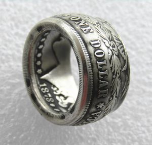 Vente de bague en argent plaqué Morgan, pièce de monnaie en Dollar, 039Heads039, faite à la main, tailles 816, haute qualité, 7031391