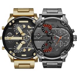 Verkopen Sport Militaire Heren Horloges 50mm Grote Wijzerplaat Gouden Roestvrij Staal Mode Horloge Mannen Luxe polshorloge reloj de lujo311s