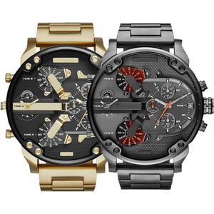 Verkopen Sport Militaire Heren Horloges 50mm Grote Wijzerplaat Gouden Roestvrij Staal Mode Horloge Mannen Luxe polshorloge reloj de lujo225b