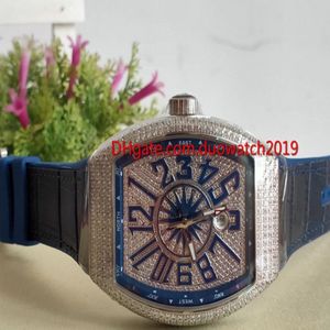 Venta de relojes deportivos de lujo para hombres de alta calidad COLECCIÓN V 45 SC DT YACHTING Caja de diamantes plateada Esfera azul Automática para hombre 277 g