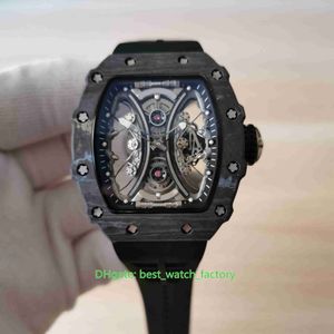 Verkoop van topkwaliteit horloges 44 mm x 50 mm RM53-01 PABLO MAC DONOUGH Skeleton NTPT Koolstofvezel Transparant Mechanisch Automatisch 256c