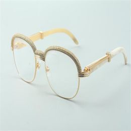 Venta de gafas de cuerno de búfalo blanco natural, nuevo estilo, alta calidad, marco de cejas con diamantes de alta gama, 1116728A, tamaño 6018140mm1744972