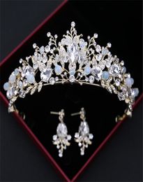 Vendre vintage Euramerican Queen Wedding Crown Tiaras Crystal Rinestone Bandbands Hairband Headpiece Bridal Accessor6609482