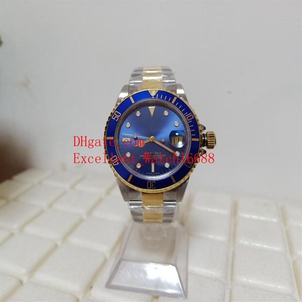 Vente de montres BP Vintage 40 mm 16613 Bicolore Or Antique Alliage Lunette Cadran Bleu Asie 2813 Mouvement Automatique Montre Homme Wat239O