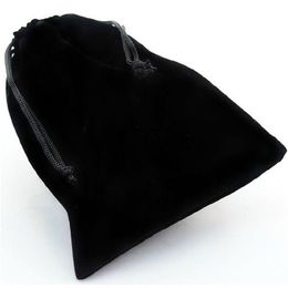 Sac pochette en velours noir avec cordon de serrage, pour bijoux, deux tailles disponibles, 235c