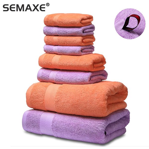 Ensemble de serviettes de bain de luxe SEMAXE, 2 grandes serviettes de bain, 2 essuie-mains, 4 débarbouillettes. Serviettes de bain en coton très absorbantes (paquet de 8) 201026