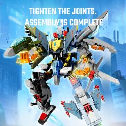 Sembo 888pcs Hurricane Warrior Transforming Robot Building Blocshs Fighter Aircraft Helicopter Model Bricks Kids Toys Cadeaux