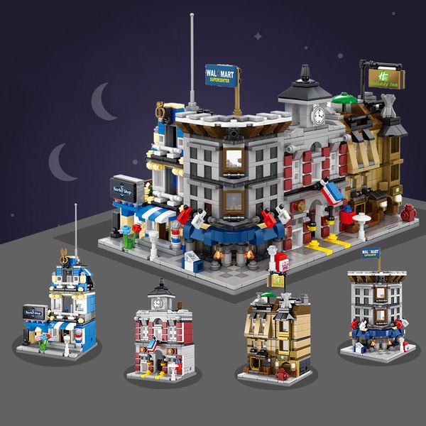 SEMBO Mini Store DIY Micro Street Shop 3D avec blocs de construction d'éclairage SD6500-SD6507, modèle de briques, éducation pour enfants, cadeaux de noël, jouets d'anniversaire pour enfants