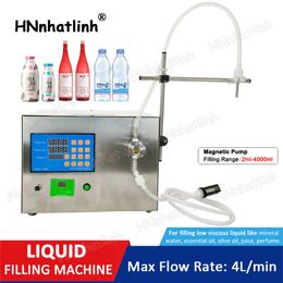 Semi-automatische flessenvulmachine Magnetische pomp Water Etherische olie Sap Sojabonenmelk Parfum Vloeistof Kwantitatieve vulstof Verpakkingsproductie 4L/5.5L/9L per minuut