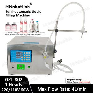 Machine de remplissage de bouteilles semi-automatique pompe magnétique eau minérale huile essentielle fluide remplisseur quantitatif production d'emballage 4L/5.5L/9L par minute avec 1 tête