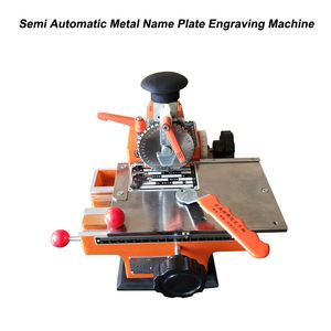 Máquina de grabado de placa de nombre de Metal semiautomática, máquina de grabado de acero, herramienta de marcado de grabado de etiquetas de estampado de aluminio y Metal