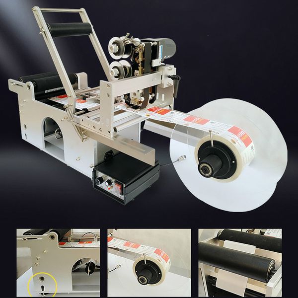 Etichettatrice semiautomatica per bottiglie rotonde per la macchina per l'imballaggio di etichette per stampanti con codice di lattine di birra