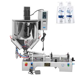 Machine de remplissage semi-automatique de pâte de remplissage de shampooing liquide à Double tête d'acier inoxydable avec la gamme de valve rotative 10-5000ml
