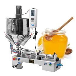 Semi-automatique crème épaisse cire chauffage remplissage haute viscosité liquide passé bouteille remplissage sirop mélange chauffage Machine de remplissage